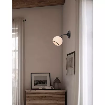 Moderní nástěnné svítidlo MARINEN - 1xE27, 40W, černé / bílé