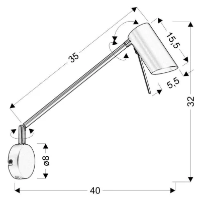 Flexibilní nástěnná lampa na čtení MILLY - 1xGU10, 40W, matná černá