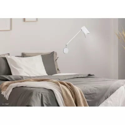 Flexibilní nástěnná lampa na čtení MILLY - 1xGU10, 40W, matná bílá