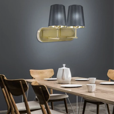 Moderní nástěnné osvětlení MILONGA - 2xE27, 60W, patina / černé