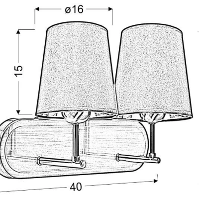 Moderní nástěnné osvětlení MILONGA - 2xE27, 60W, patina / černé