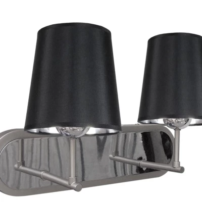 Moderní nástěnné osvětlení MILONGA - 2xE27, 60W, stříbrné / černé