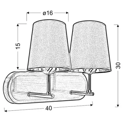 Moderní nástěnné osvětlení MILONGA - 2xE27, 60W, stříbrné / černé