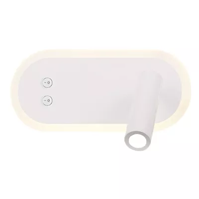 Nástěnné LED světlo se čtecím ramenem MIRACLE - 6W+3W, 4000K (denní bílá), bílé