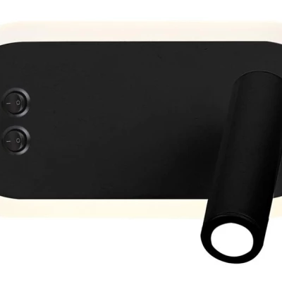 Nástěnné LED světlo se čtecím ramenem MIRACLE - 6W+3W, 4000K (denní bílá), černé