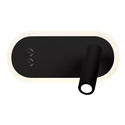 Nástěnné LED světlo se čtecím ramenem MIRACLE - 6W+3W, 4000K (denní bílá), černé