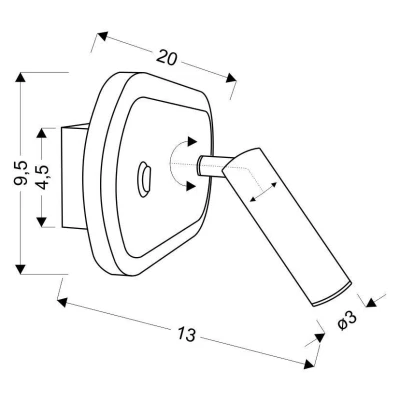 Nástěnné LED světlo se čtecím ramenem MIRACLE - 6W+3W, 4000K (denní bílá), černé