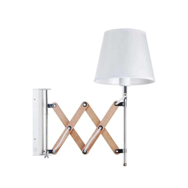 Nástěnná flexibilní lampa na čtení MITO, 1xE27 - 40W, chromovaná / bílá