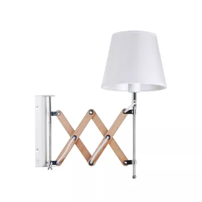 Nástěnná flexibilní lampa na čtení MITO, 1xE27 - 40W, chromovaná / bílá
