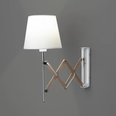 Nástěnná flexibilní lampa na čtení MITO, 1xE27 - 40W, chromovaná / bílá