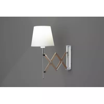 Nástěnná flexibilní lampa na čtení MITO, 1xE27 - 40W, chromovaná / bílá