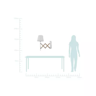 Nástěnná flexibilní lampa na čtení MITO, 1xE27 - 40W, chromovaná / bílá