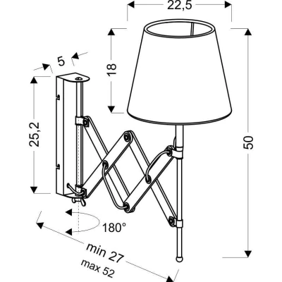 Nástěnná flexibilní lampa na čtení MITO, 1xE27 - 40W, chromovaná / bílá