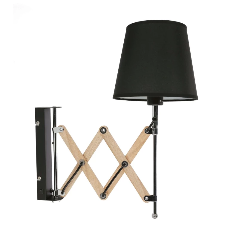 Nástěnná flexibilní lampa na čtení MITO, 1xE27 - 40W, chromovaná / černá