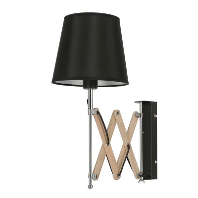 Nástěnná flexibilní lampa na čtení MITO, 1xE27 - 40W, chromovaná / černá