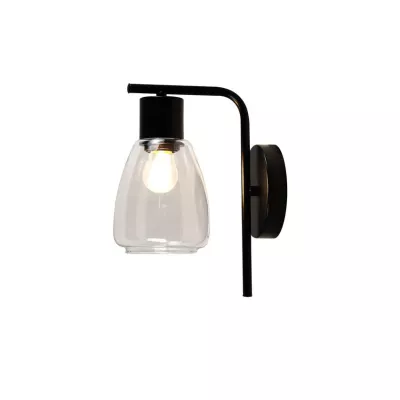 Nástěnná moderní lampa MOLDO - 1xE27, 40W, černá / čiré sklo