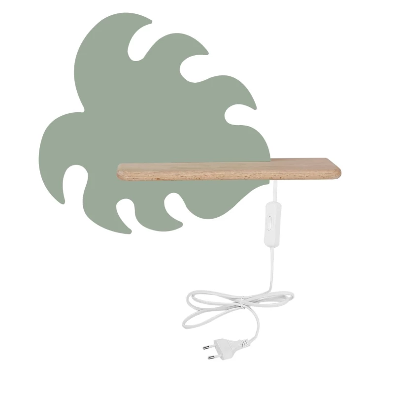 Dekorativní nástěnné svítidlo do zásuvky MONSTERA - 5W, 4000K (denní bílá), zelené