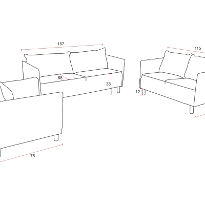 VÝPRODEJ - Designová sedací sestava MAELLA - béžová