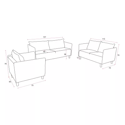 VÝPRODEJ - Designová sedací sestava MAELLA - béžová