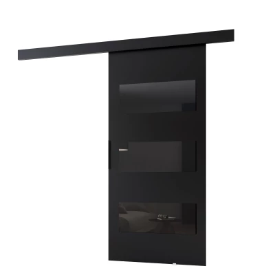 VÝPRODEJ - Posuvné dveře na stěnu BARRET 5 - 76 cm, černé