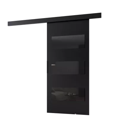 VÝPRODEJ - Posuvné dveře na stěnu BARRET 5 - 76 cm, černé