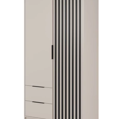 VÝPRODEJ - Dvoudveřová skříň MARFA - šířka 105 cm, kašmír / černá