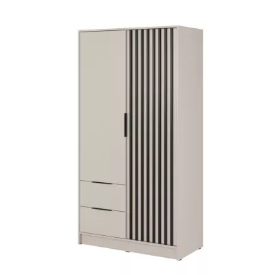 VÝPRODEJ - Dvoudveřová skříň MARFA - šířka 105 cm, kašmír / černá