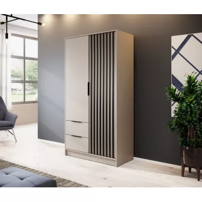 VÝPRODEJ - Dvoudveřová skříň MARFA - šířka 105 cm, kašmír / černá