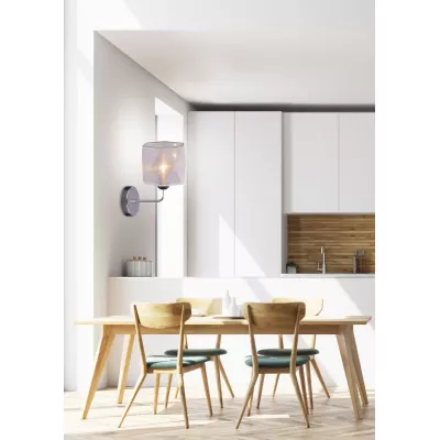 Nástěnné moderní osvětlení NOSJA - 1xE27, 40W, chromované / bílé