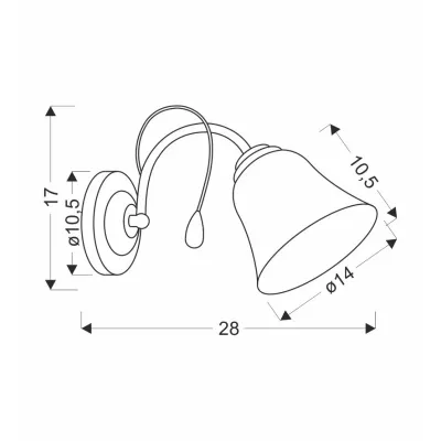 Rustikální nástěnné svítidlo ORA - 1xE27, 40W, zlaté / bílé