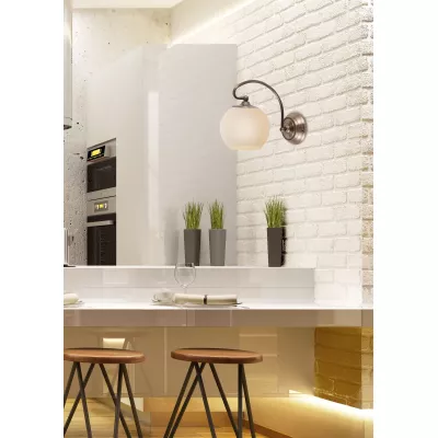 Rustikální nástěnná lampa ORBIT - 1xE27, 60W, měděná / patina