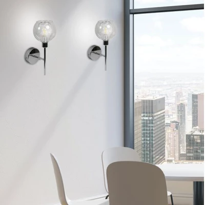 Nástěnné designové osvětlení OZZO - 1xE14, 40W, chromované / čiré