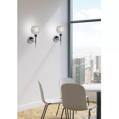 Nástěnné designové osvětlení OZZO - 1xE14, 40W, chromované / čiré