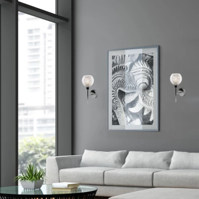 Nástěnné designové osvětlení OZZO - 1xE14, 40W, chromované / čiré