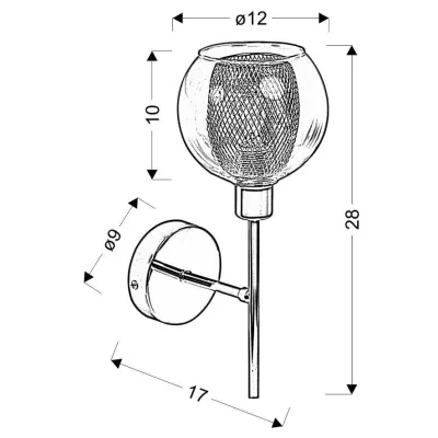 Nástěnné designové osvětlení OZZO - 1xE14, 40W, chromované / čiré