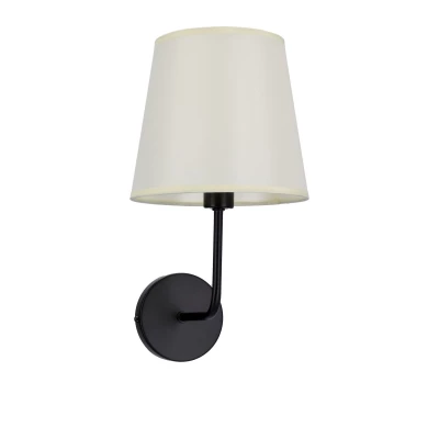 Moderní nástěnná lampa PASTERI - 1xE14, 40W, černá / béžová