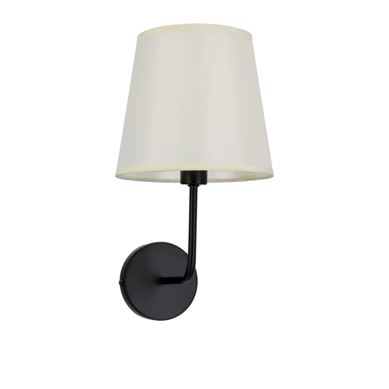 Moderní nástěnná lampa PASTERI - 1xE14, 40W, černá / béžová