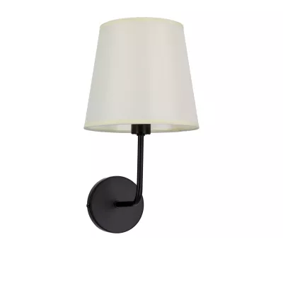 Moderní nástěnná lampa PASTERI - 1xE14, 40W, černá / béžová