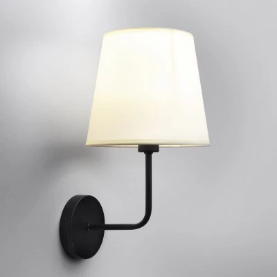 Moderní nástěnná lampa PASTERI - 1xE14, 40W, černá / béžová