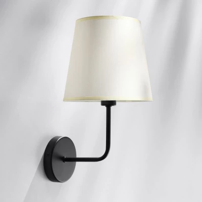 Moderní nástěnná lampa PASTERI - 1xE14, 40W, černá / béžová