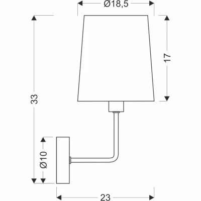 Moderní nástěnná lampa PASTERI - 1xE14, 40W, černá / béžová