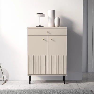 VÝPRODEJ - Policový botník s dvířky FAREL - kašmír