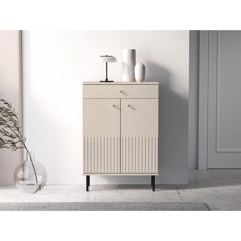 VÝPRODEJ - Policový botník s dvířky FAREL - kašmír