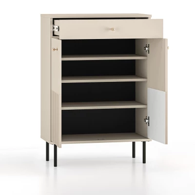 VÝPRODEJ - Policový botník s dvířky FAREL - kašmír