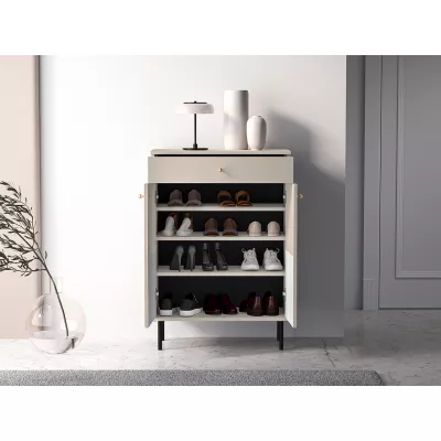 VÝPRODEJ - Policový botník s dvířky FAREL - kašmír