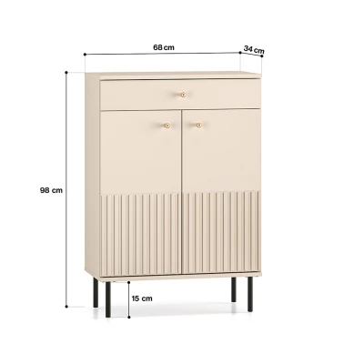 VÝPRODEJ - Policový botník s dvířky FAREL - kašmír