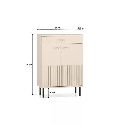 VÝPRODEJ - Policový botník s dvířky FAREL - kašmír