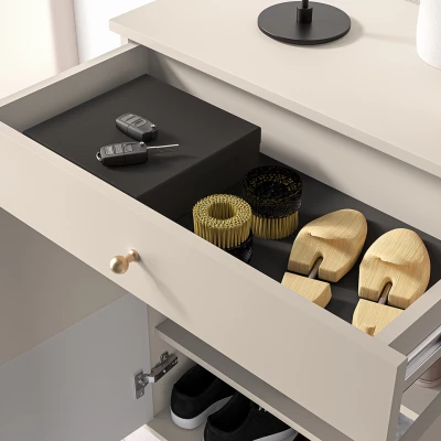 VÝPRODEJ - Policový botník s dvířky FAREL - kašmír