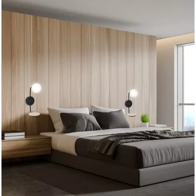 Nástěnná lampa s poličkou PONIO - 1xG9, 25W, černá / bílá