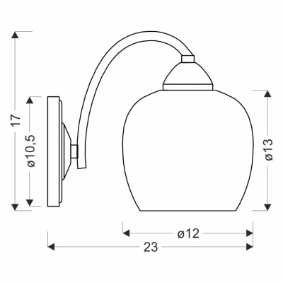 Nástěnné moderní osvětlení PREGO - 1xE27, 40W, chromované / čiré